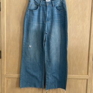 Cropped Wax Jeans Size 9- Wide Leg